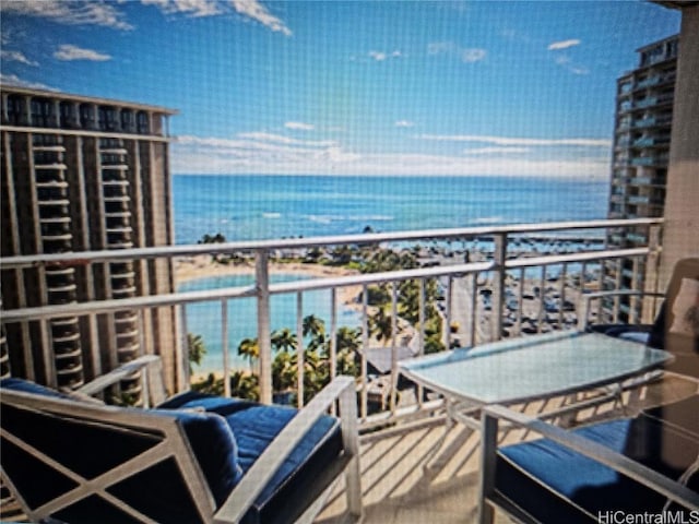 balcony with a water view