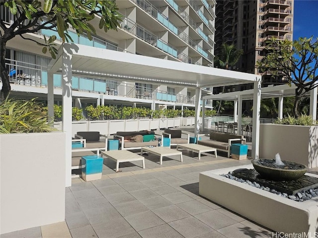 view of patio featuring an outdoor hangout area