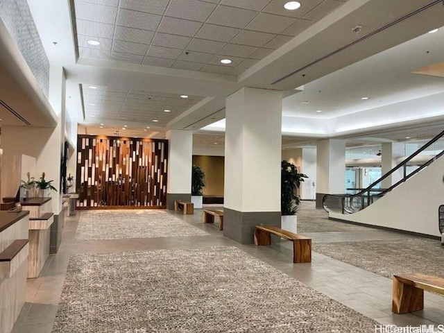 community lobby with stairs