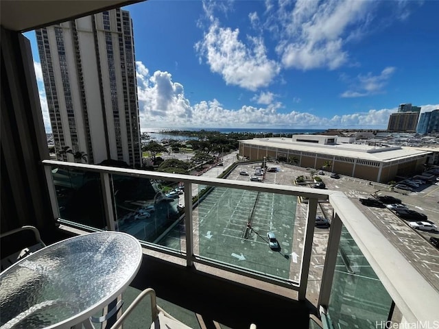 balcony with a city view