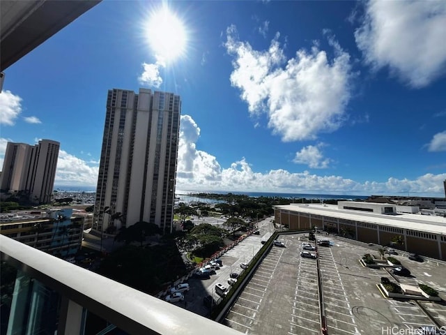 property view of water featuring a view of city