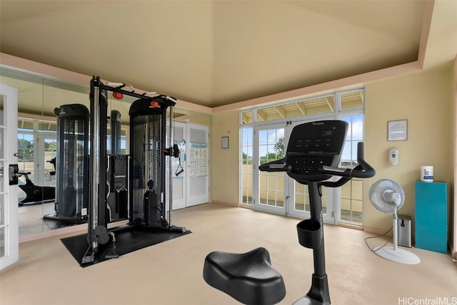 interior space featuring french doors