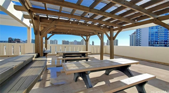 view of patio / terrace with a pergola