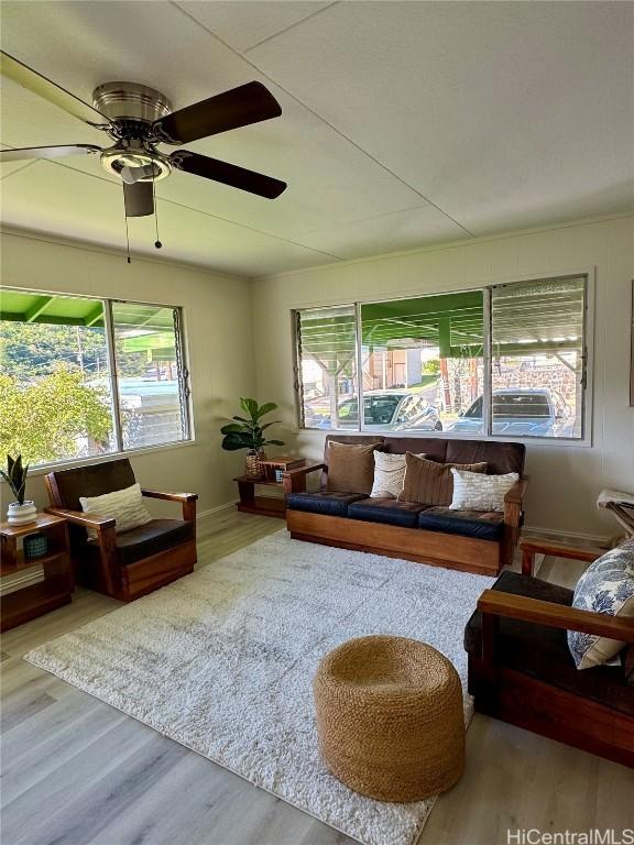 living room featuring hardwood / wood-style floors