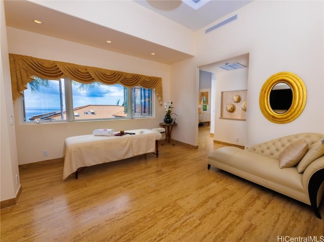 bedroom featuring light hardwood / wood-style flooring