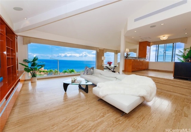 living room featuring light hardwood / wood-style floors