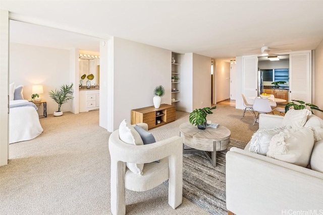 living room featuring carpet flooring