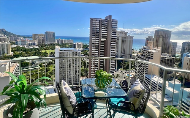 469 Ena Rd Unit 3206, Honolulu, HI 96815 - balcony featuring a view of city and a water view