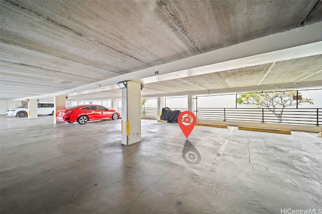 garage with a carport