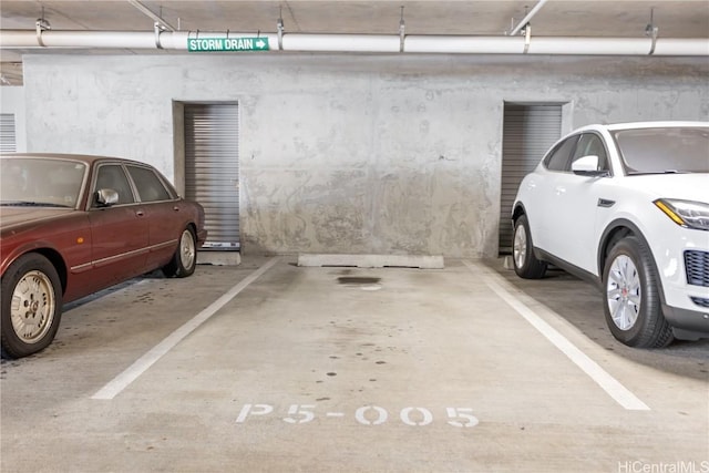 view of garage