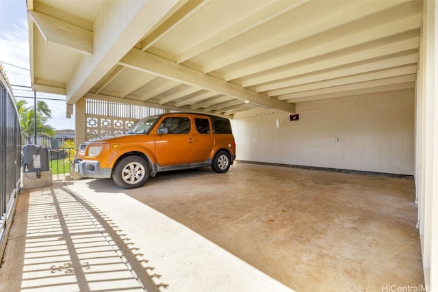 view of garage