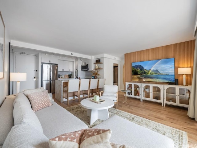 living room featuring light hardwood / wood-style floors