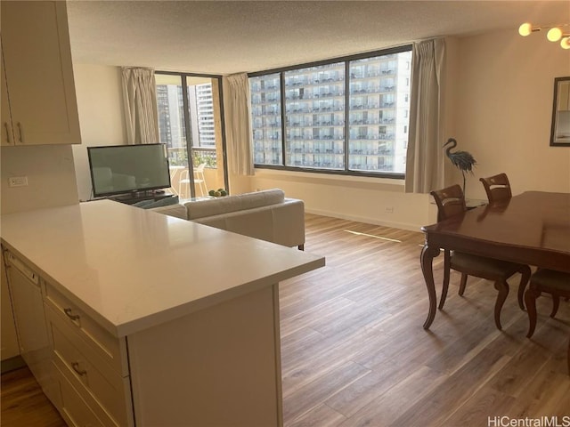 interior space with light hardwood / wood-style floors