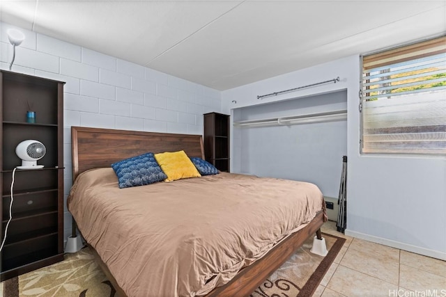 view of tiled bedroom