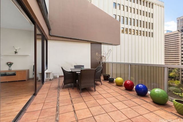 view of patio / terrace featuring a balcony