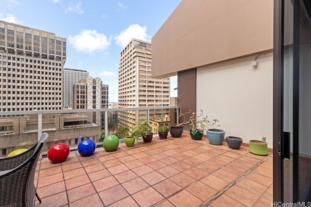 view of patio / terrace with a balcony