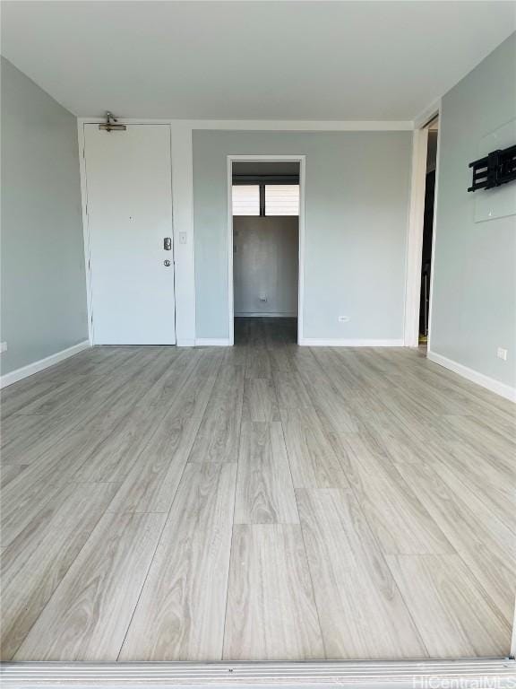 empty room featuring light wood-type flooring