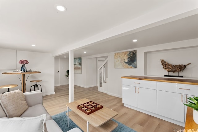 living room featuring light hardwood / wood-style floors