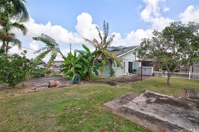 view of yard with a patio area