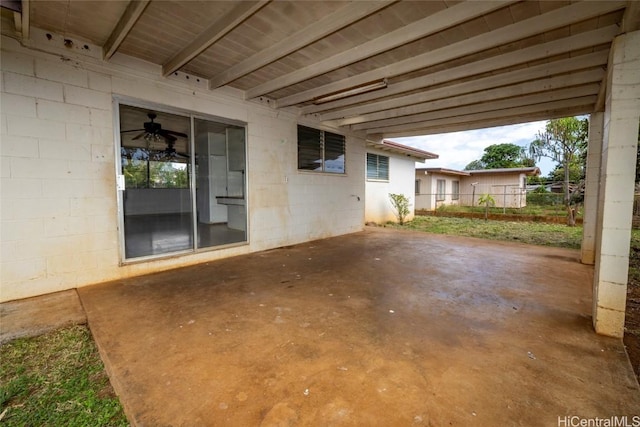 view of patio / terrace with ceiling fan