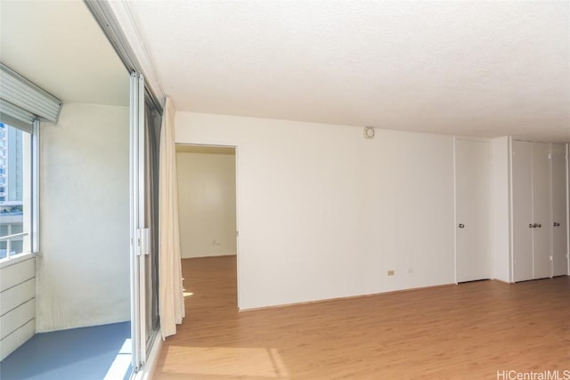 unfurnished room featuring light wood-type flooring