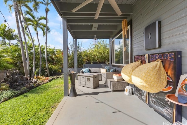 view of patio featuring an outdoor living space