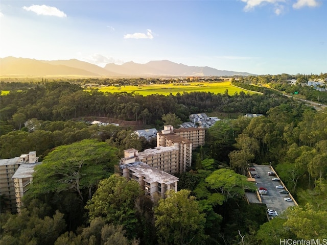 aerial view featuring a mountain view