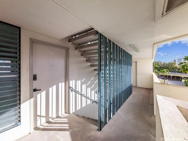 interior space featuring a balcony