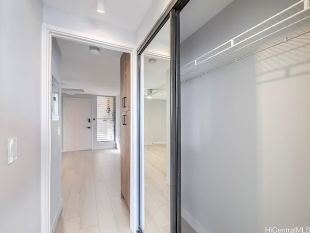 interior space with light hardwood / wood-style floors