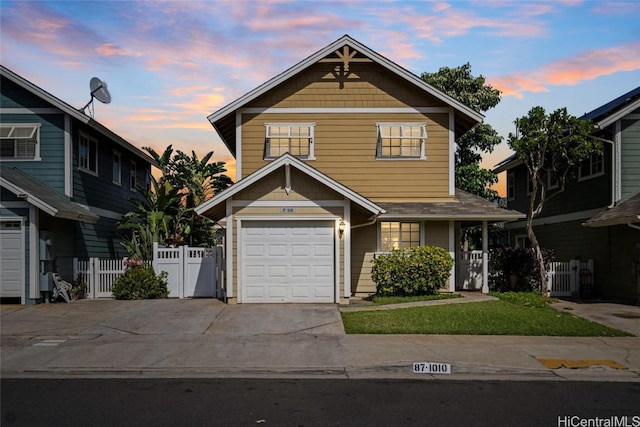 view of front of house with a garage