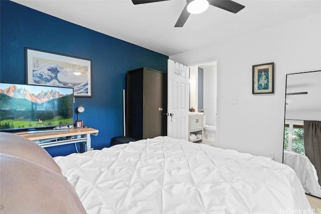 bedroom with ceiling fan