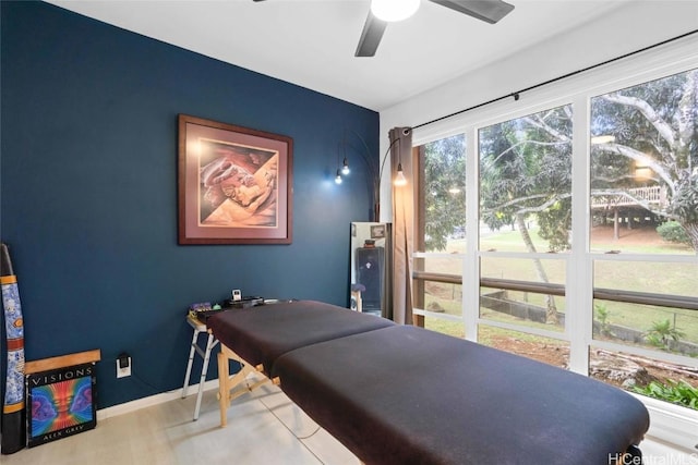 bedroom featuring ceiling fan