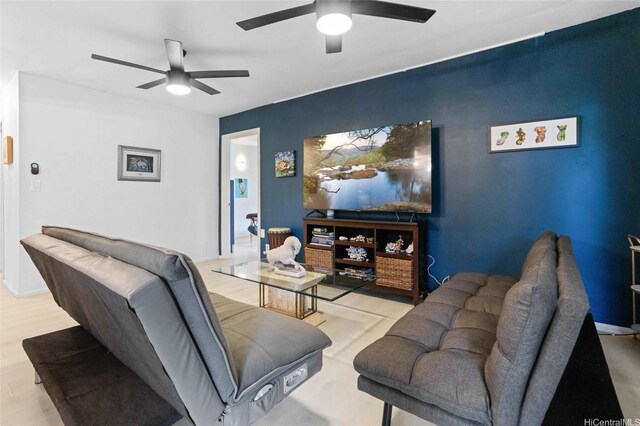 45-381 Mokulele Dr Unit 34, Kaneohe, HI 96744 - living room with ceiling fan