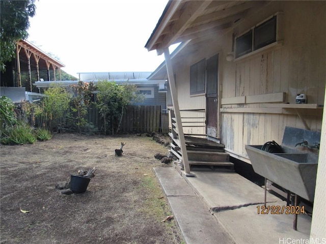 view of yard with sink