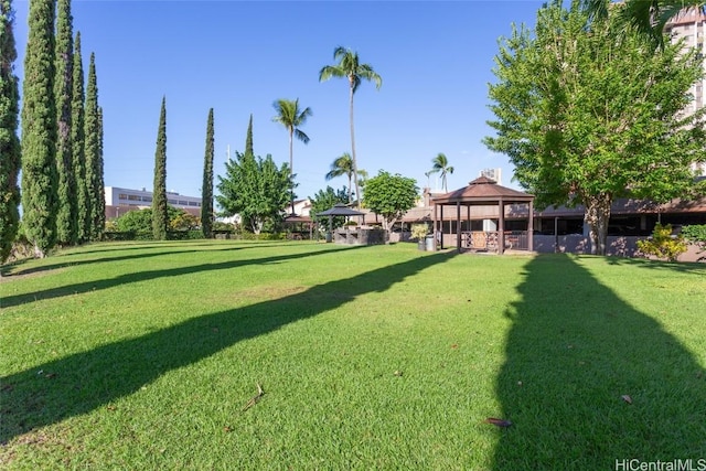 view of yard featuring a gazebo