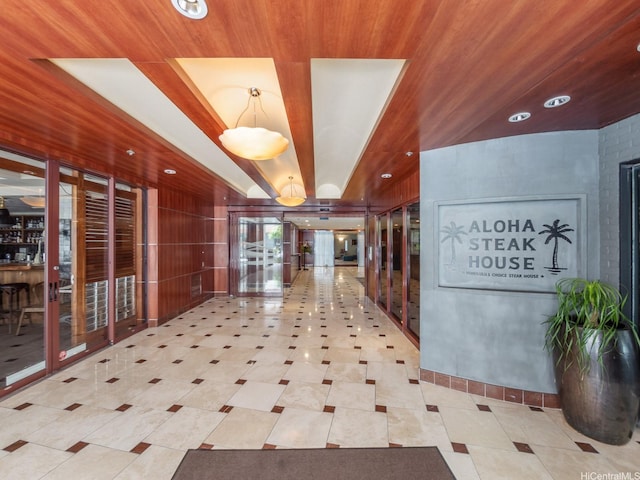 364 Seaside Ave Unit 403, Honolulu, HI 96815 - building lobby featuring wooden ceiling