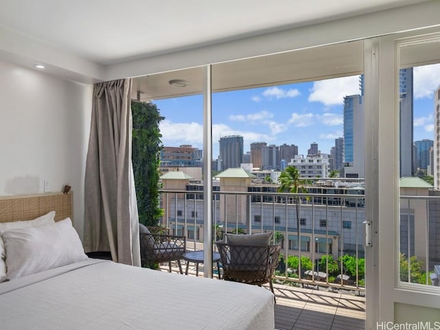 bedroom with multiple windows