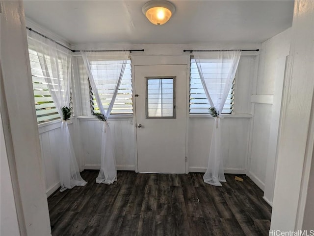 interior space featuring dark wood-style flooring