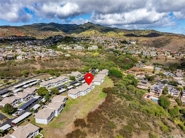 aerial view featuring a mountain view