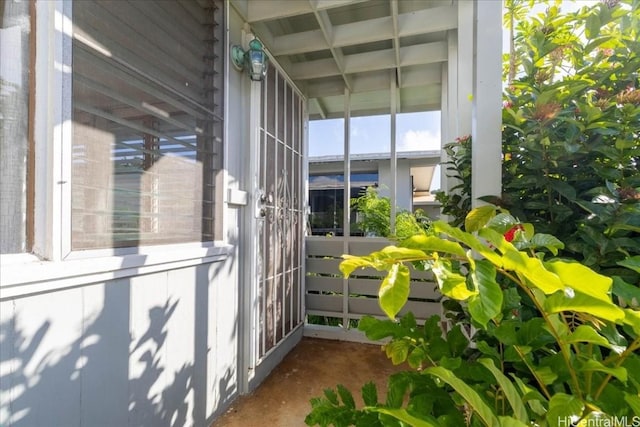 view of unfurnished sunroom