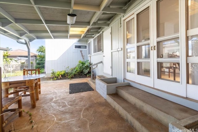 view of patio with french doors