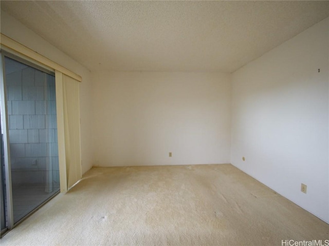 carpeted spare room featuring a textured ceiling