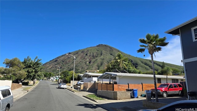 view of road with a mountain view