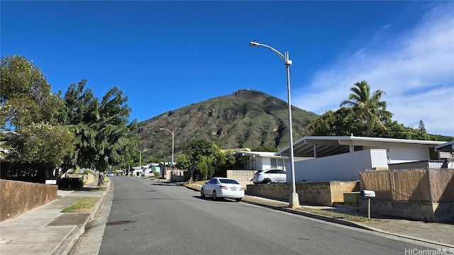 view of road featuring a mountain view