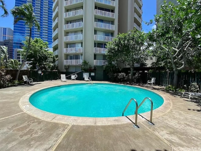 view of pool with a patio area