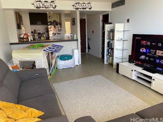 living room featuring light hardwood / wood-style flooring