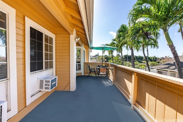 balcony with cooling unit