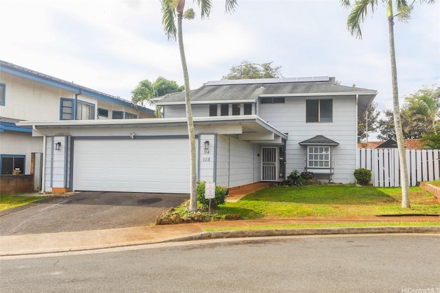 94-15 Kaweo Pl, Mililani, HI 96789 - traditional-style home with a garage, driveway, and solar panels