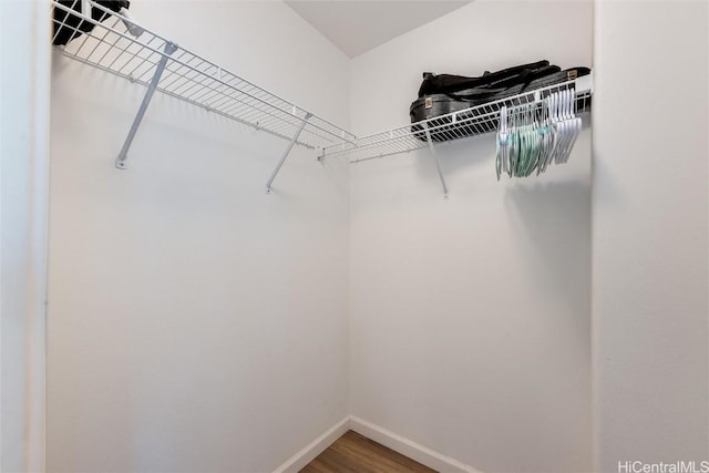 spacious closet with wood finished floors