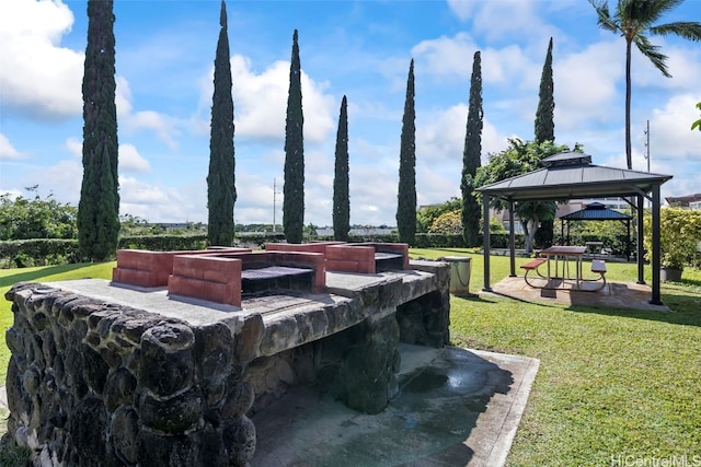 exterior space featuring a gazebo